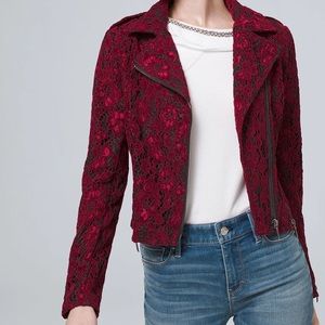WHBM Petite Lace Moto Jacket